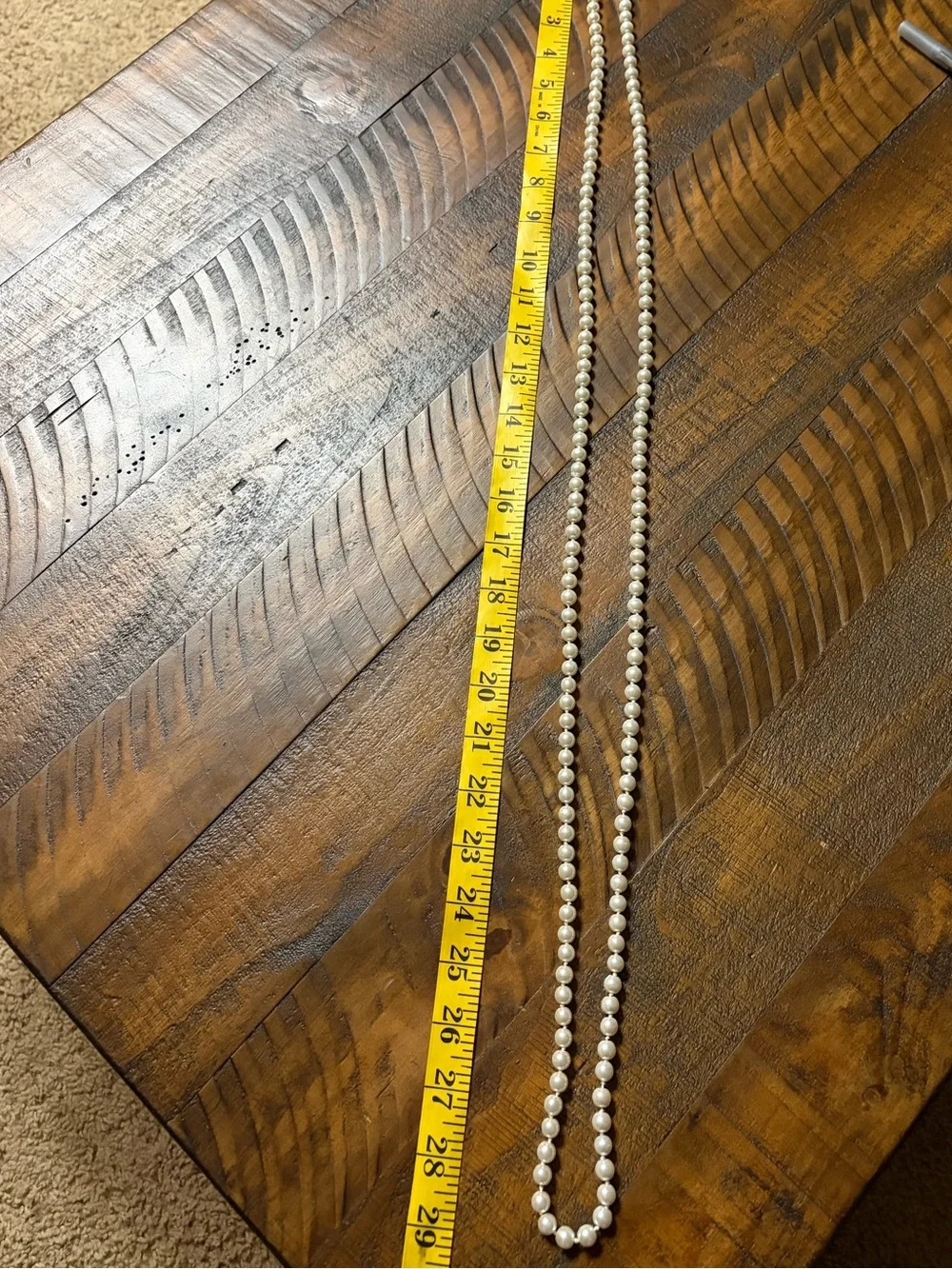 Classic White Faux Pearl Long Necklace - Elegant Layered Style
